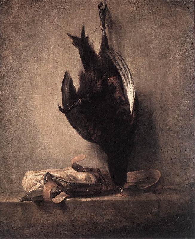 jean-Baptiste-Simeon Chardin Still-Life with Dead Pheasant and Hunting Bag Germany oil painting art